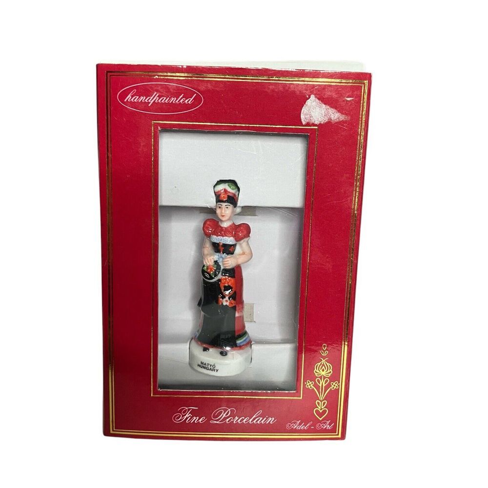 Handpainted‎ Matyo Hungary Fine Porcelain Doll Figurine Adell Art